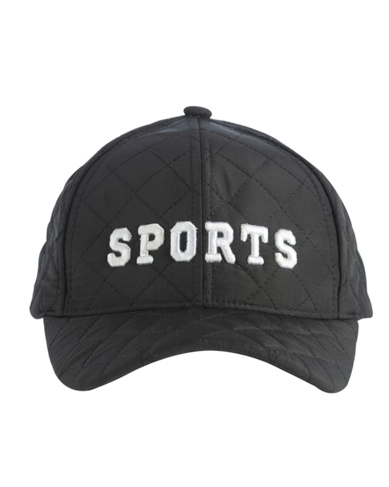 Front of a size One Size "Sports" Ball Cap in Black by Shiraleah. | dia_product_style_image_id:307964